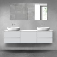 Oltens Vernal zestaw mebli łazienkowych 180 cm z blatem szary mat/biały połysk 68512700