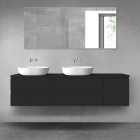 Oltens Vernal zestaw mebli łazienkowych 180 cm z blatem czarny mat 68513300