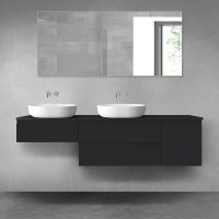 Oltens Vernal zestaw mebli łazienkowych 180 cm z blatem czarny mat 68514300