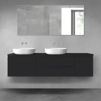 Oltens Vernal zestaw mebli łazienkowych 180 cm z blatem czarny mat 68515300