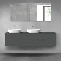 Oltens Vernal zestaw mebli łazienkowych 180 cm z blatem grafit mat 68515400