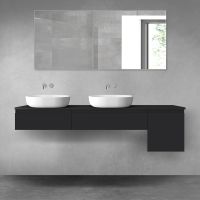 Oltens Vernal zestaw mebli łazienkowych 180 cm z blatem czarny mat 68517300