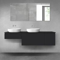 Oltens Vernal zestaw mebli łazienkowych 180 cm z blatem czarny mat 68520300
