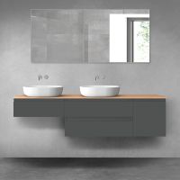 Oltens Vernal zestaw mebli łazienkowych 180 cm z blatem grafit mat/dąb 68523400