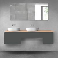 Oltens Vernal zestaw mebli łazienkowych 180 cm z blatem grafit mat/dąb 68527400