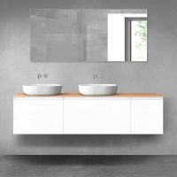 Oltens Vernal zestaw mebli łazienkowych 180 cm z blatem biały połysk/dąb 68530000
