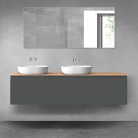 Oltens Vernal zestaw mebli łazienkowych 180 cm z blatem grafit mat/dąb 68530400