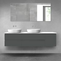 Oltens Vernal zestaw mebli łazienkowych 180 cm z blatem grafit mat/biały połysk 68531400