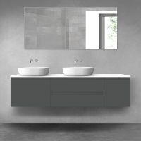 Oltens Vernal zestaw mebli łazienkowych 180 cm z blatem grafit mat/biały połysk 68533400