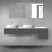 Oltens Vernal zestaw mebli łazienkowych 180 cm z blatem grafit mat/biały połysk 68535400
