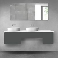Oltens Vernal zestaw mebli łazienkowych 180 cm z blatem grafit mat/biały połysk 68536400