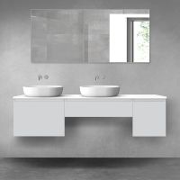 Oltens Vernal zestaw mebli łazienkowych 180 cm z blatem szary mat/biały połysk 68536700