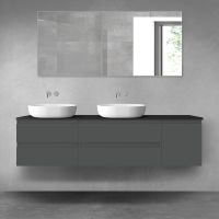Oltens Vernal zestaw mebli łazienkowych 180 cm z blatem grafit mat/czarny mat 68540400