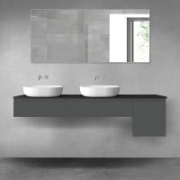 Oltens Vernal zestaw mebli łazienkowych 180 cm z blatem grafit mat/czarny mat 68544400
