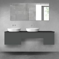 Oltens Vernal zestaw mebli łazienkowych 180 cm z blatem grafit mat/czarny mat 68545400