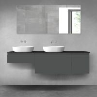 Oltens Vernal zestaw mebli łazienkowych 180 cm z blatem grafit mat/czarny mat 68547400