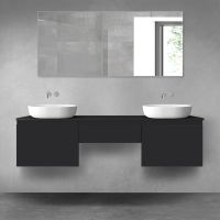 Oltens Vernal zestaw mebli łazienkowych 180 cm z blatem czarny mat 68550300