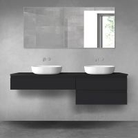Oltens Vernal zestaw mebli łazienkowych 180 cm z blatem czarny mat 68552300