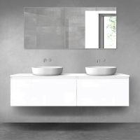 Oltens Vernal zestaw mebli łazienkowych 180 cm z blatem biały połysk 68559000