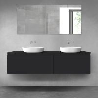 Oltens Vernal zestaw mebli łazienkowych 180 cm z blatem czarny mat 68559300
