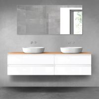 Oltens Vernal zestaw mebli łazienkowych 180 cm z blatem biały połysk/dąb 68560000