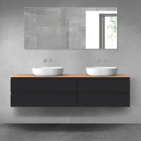 Oltens Vernal zestaw mebli łazienkowych 180 cm z blatem czarny mat/dąb 68560300