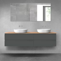 Oltens Vernal zestaw mebli łazienkowych 180 cm z blatem grafit mat/dąb 68560400