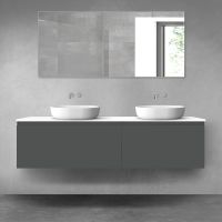 Oltens Vernal zestaw mebli łazienkowych 180 cm z blatem grafit mat/biały połysk 68578400