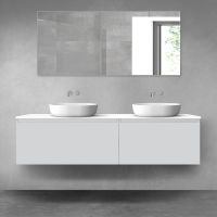 Oltens Vernal zestaw mebli łazienkowych 180 cm z blatem szary mat/biały połysk 68578700