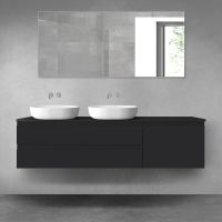 Oltens Vernal zestaw mebli łazienkowych 180 cm z blatem czarny mat 68594300