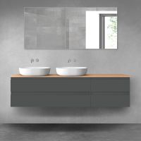 Oltens Vernal zestaw mebli łazienkowych 180 cm z blatem grafit mat/dąb 68597400