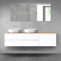 Oltens Vernal zestaw mebli łazienkowych 180 cm z blatem biały połysk/dąb 68603000