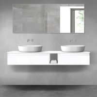 Oltens Vernal bathroom furniture set 160 cm with countertop, white gloss 68653000