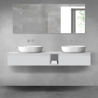 Oltens Vernal bathroom furniture set 160 cm with countertop, matte grey 68653700