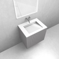 Zestaw Oltens Lun szafka podumywalkowa 60 cm z umywalką Stila LavaForm kaszmir/biały połysk 68748900