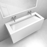 Zestaw Oltens Lun szafka podumywalkowa 120 cm z umywalką Stila  LavaForm biały mat/biały połysk 68764000