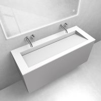 Zestaw Oltens Lun szafka podumywalkowa 120 cm z umywalką Stila LavaForm kaszmir/biały mat 68765900