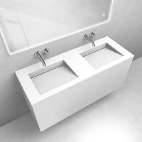 Zestaw Oltens Lun szafka podumywalkowa 120 cm z umywalką Stila LavaForm biały mat 68767000