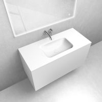 Zestaw Oltens Lun szafka podumywalkowa 100 cm z umywalką Kalla LavaForm biały mat 68785000