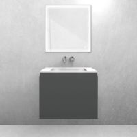 Oltens Vernal set: 60 cm vanity unit with Stila LavaForm washbasin in matt graphite/gloss white 68808400