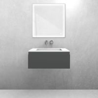 Oltens Vernal set: 60 cm vanity unit with Stila LavaForm washbasin in matt graphite/matt white 68819400