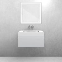 Oltens Vernal set: 60 cm vanity unit with Stila LavaForm washbasin in matt grey/gloss white 68831700