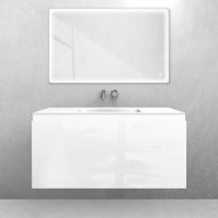 Oltens Vernal set: 100 cm vanity unit with Kalla LavaForm washbasin in high-gloss white 68858000