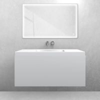 Oltens Vernal set: 100 cm vanity unit with Kalla LavaForm washbasin in matt grey/gloss white 68858700