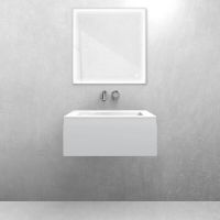 Oltens Vernal set: 60 cm vanity unit with Kalla LavaForm washbasin in matt grey/matt white 68860700