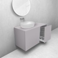 Oltens Lun zestaw mebli łazienkowych 100 cm z blatem i koszem cargo kaszmir 68901900