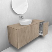 Oltens Lun zestaw mebli łazienkowych 140 cm z blatem i koszem cargo dąb 68905060