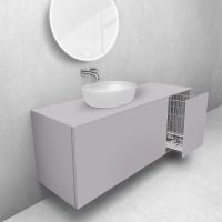 Oltens Lun zestaw mebli łazienkowych 140 cm z blatem i koszem cargo kaszmir 68905900