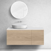 Oltens Lun zestaw mebli łazienkowych 120 cm z blatem dąb/biały mat 68908060