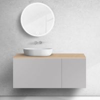 Oltens Lun zestaw mebli łazienkowych 120 cm z blatem kaszmir/dąb 68920900